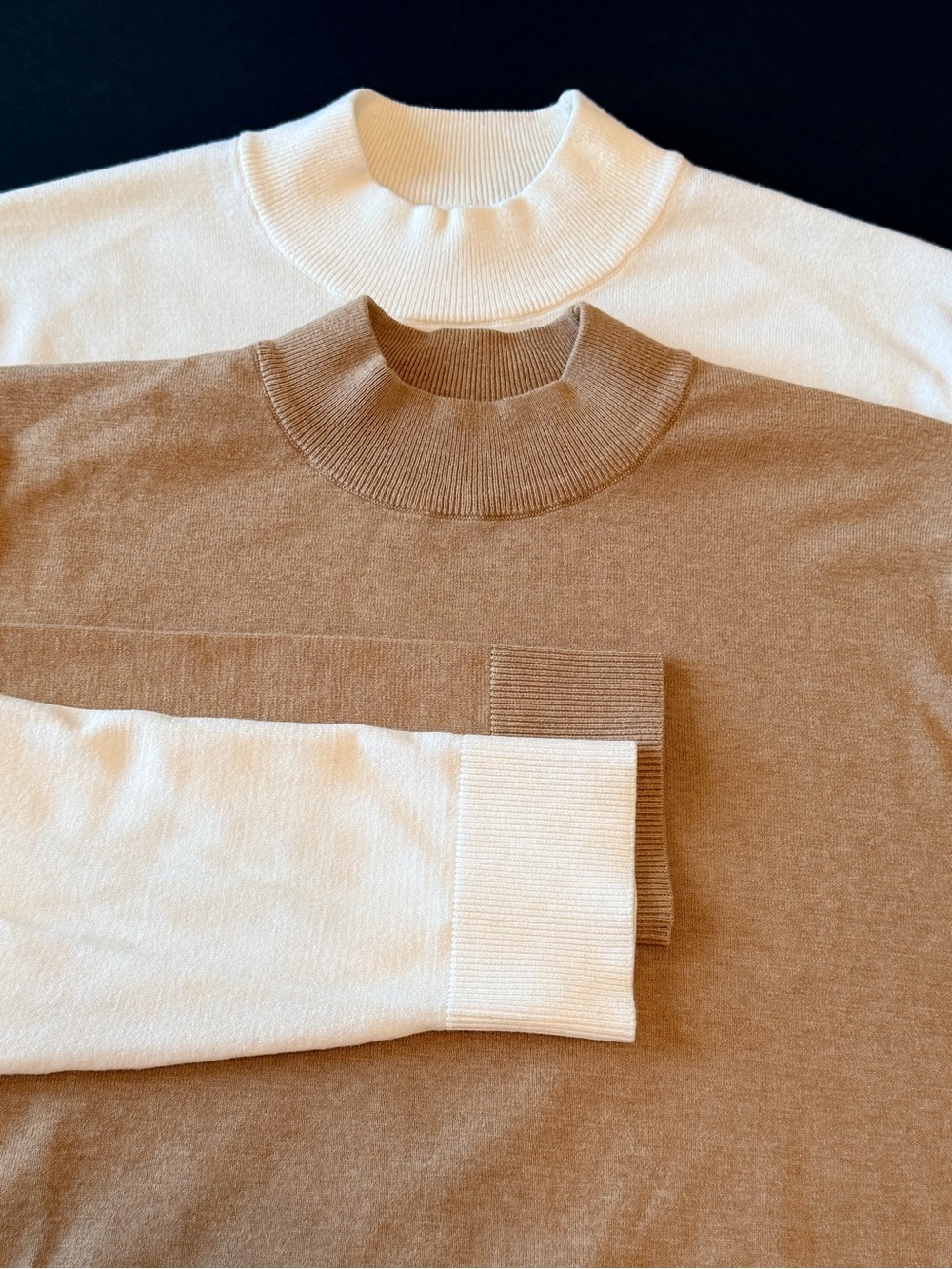 2 x Perry Ellis Men's Sweaters bundle, neutral staple pieces, cream & tan, sz L